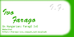 ivo farago business card